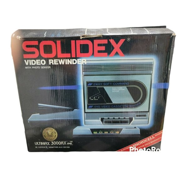 Vintage 1986 Solidex Video VHS Cassette Tape Rewinder With Sensor Protection New - Picture 1 of 2